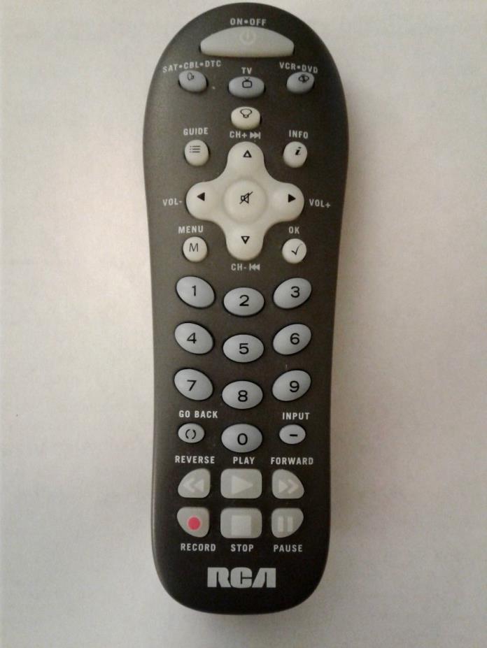 RCA Universal 3-Device TV SAT CBL DVD VCR Remote Control RCR312WR NoBatteryCover