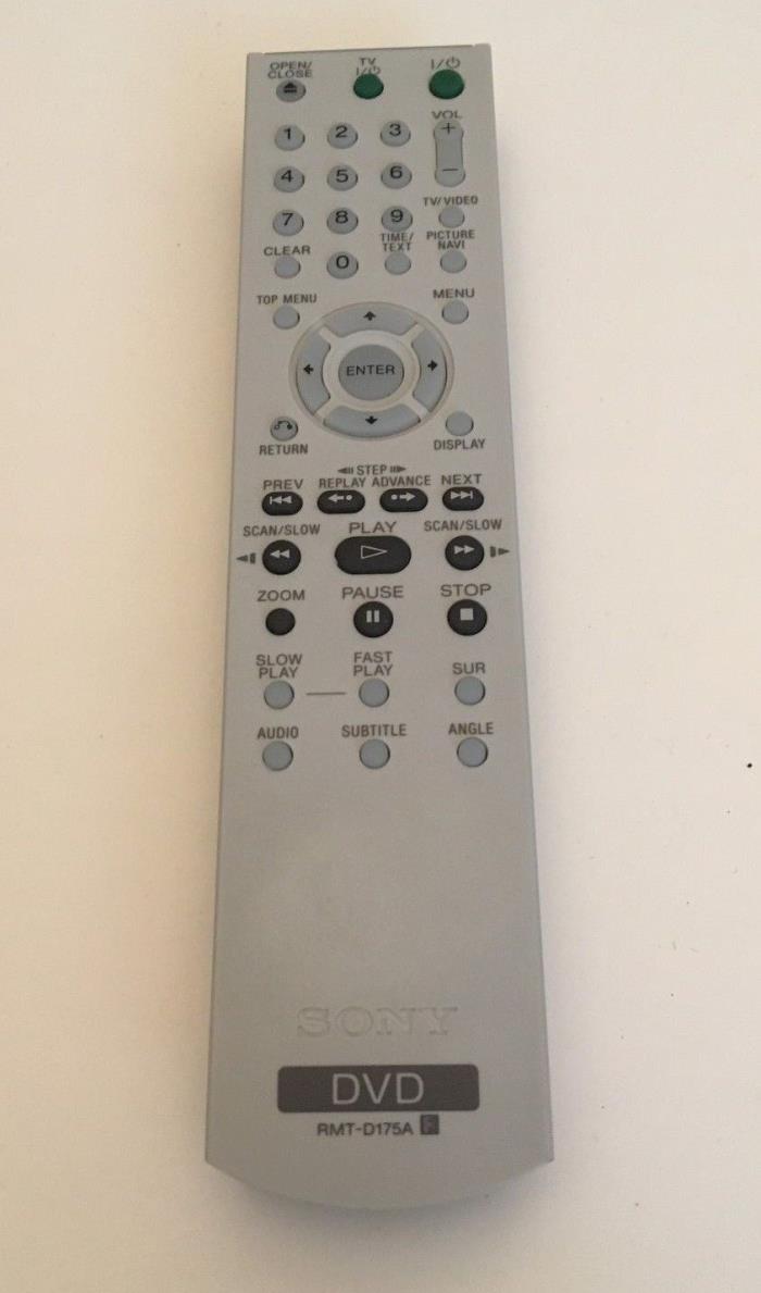USED SONY RMT-D175A DVD REMOTE CONTROL **Tested**