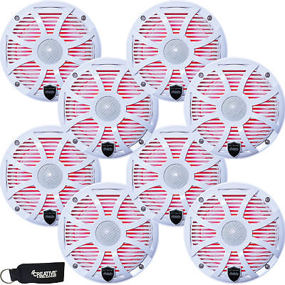 Wet Sounds - REVO 6-SWW White Closed SW Grille 6.5 Inch Marine LED Speakers