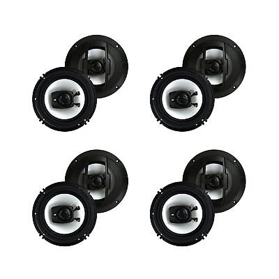 Boss 6.5 Inch 300W 3 Way Car Audio Coaxial 4 Ohm Stereo Speakers Pair (4 Pack)