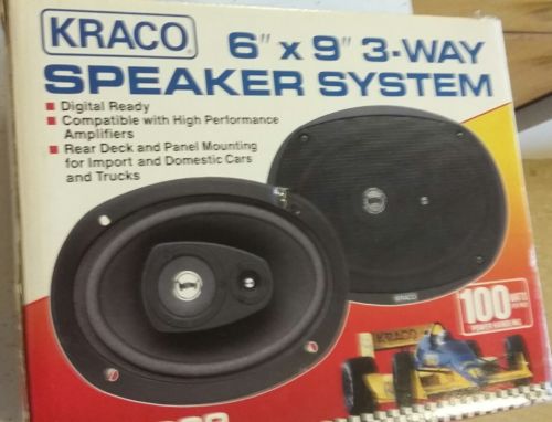 VIntage in original box New 3 Way Kraco Speakers 6x9