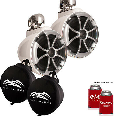Wet Sounds ICON8-WSC ICON Series Swivel Clamp Wake Tower Speakers w/ Covers