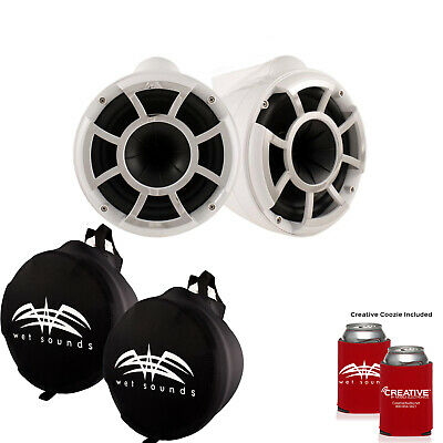 Wet Sounds REV 10 X Mount Tower Speakers w/Wet Sounds Suitz speaker Covers-WHITE