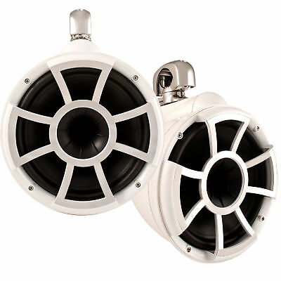 Refurbished Wet Sounds REV 10 Swivel Clamp Tower Speakers - WHITE (Pair)