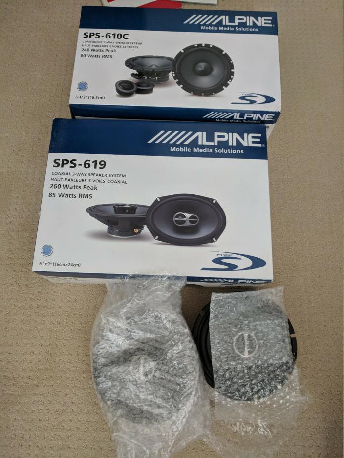 (2) Alpine SPS-619 6x9 (2) SPS-610C 6x1/2 and (2) SPS-610 6x/12 - BUNDLE