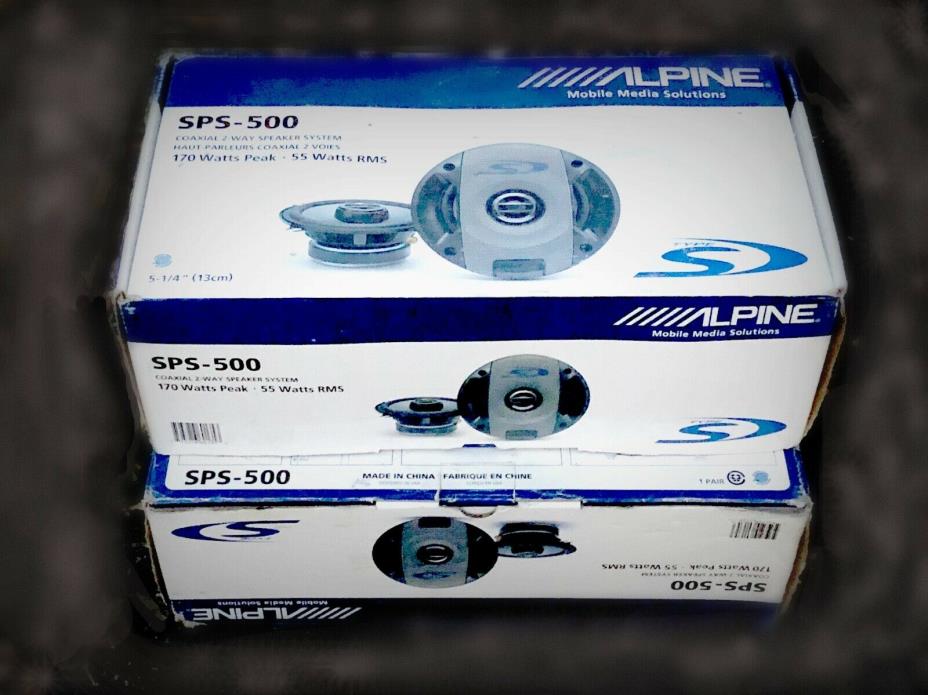 Alpine SPS-500 ~ 2 Speakers New In Box: Never Used.