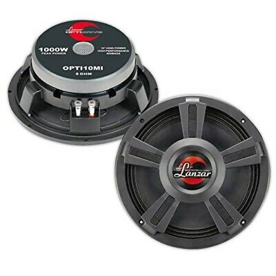 Lanzar OPTI10M-8 1000 Watt 10-Inch Midbass with Paper Cone and Cloth Surround