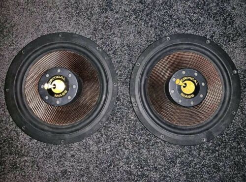RARE CRITICAL MASS LS10 INVERTED MAGNET FLAT 10 INCH SQ SUBWOOFER PAIR