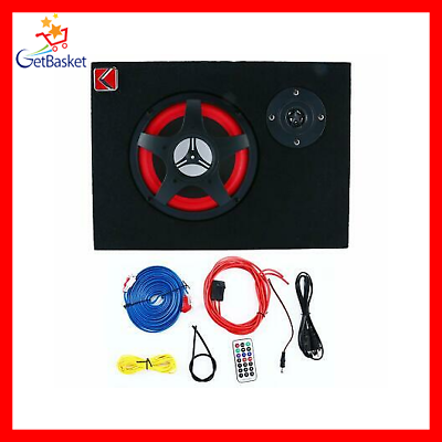 6'' 350W Under-Seat Car Active Subwoofer Speaker Stereo Bass Audio Powered Amp