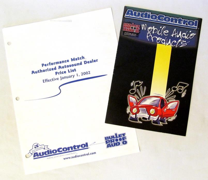 RARE Vintage 2002 AudioControl Car Audio Full Line Brochure & Dealer Price List