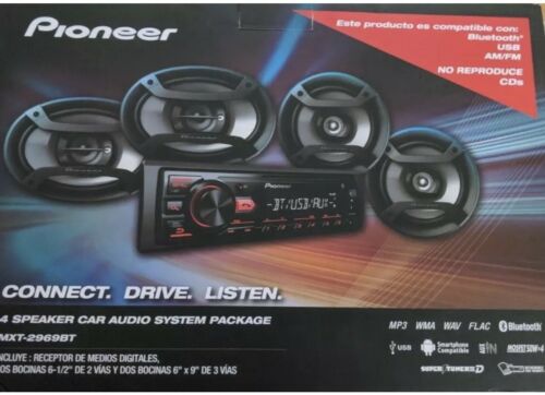 Pioneer Car Stereo Bluetooth Radio & 4 Speaker Car Audio System MXT-2969BT-NO CD