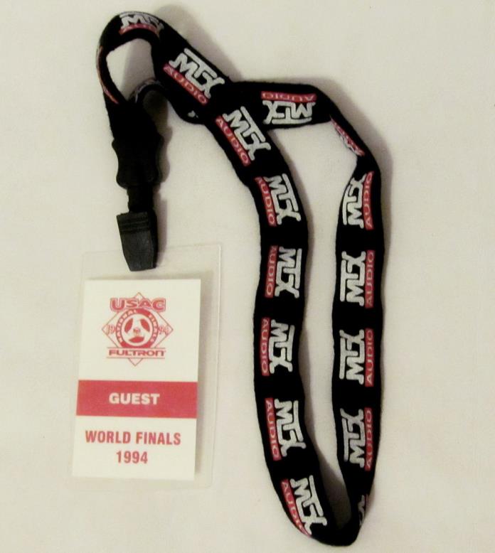Vintage MTX Audio Lanyard with 1994 USAC Finals Guest Badge - SPL Car Stereo