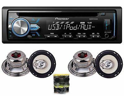 Pioneer DEH-X2900UI Single-DIN In-Dash W/ 2 Pairs Of Absolute HQ653 6.5 & TW600