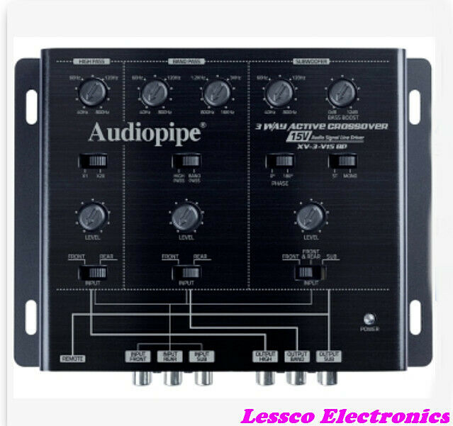 Audiopipe XV3V15BP 3 Way Active Crossover Equalizer with Bandpass Filter