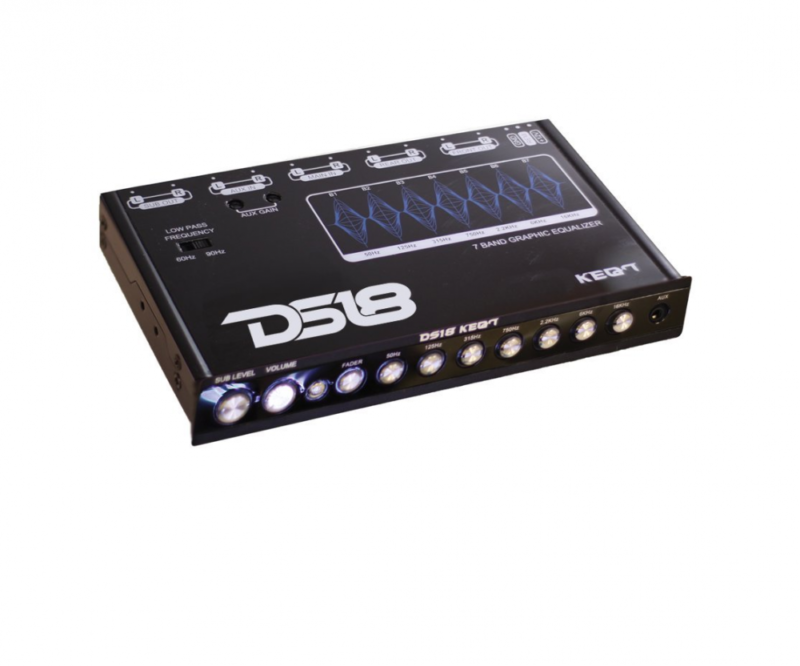 DS18 DS-KEQ7 Seven Band Pre Amplifier Equalizer with Front Aux 7 Volt RCA