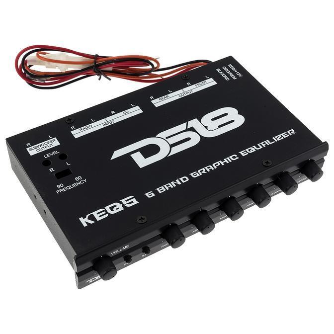 DS18 KEQ5 In-dash 5-Band Equalizer Dual RCA Input Six REFURBISHED