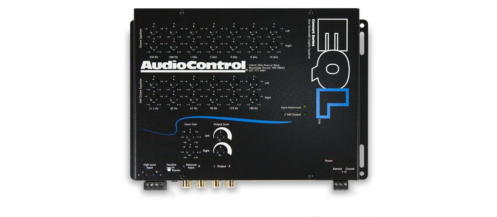 NEW Audio Control EQL 2-Ch Trunk Mount Dual Bandwidth Graphic EQ & PreAmp, BLACK