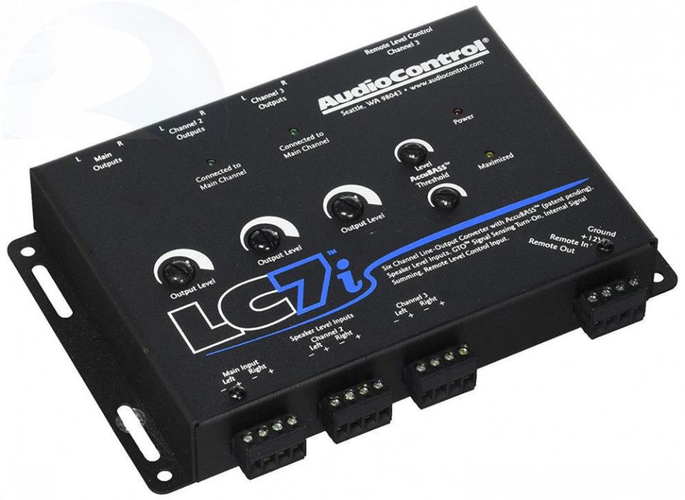 AUDIOCONTROL LC7i BLACK 6-CHANNEL LINE OUTPUT CONVERTER WITH BASS RESTORATION
