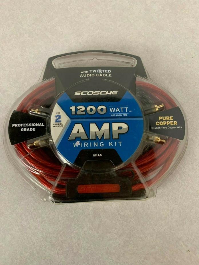 Scosche 1200 Watt Amp Wiring Kit KPA6 2 Channel Amplifier Car Audio Vehicle