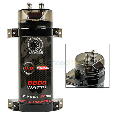8.8 Farad Capacitor Bullz Audio BCAP8.8 8800 Watts Power 12V Car Digital Power