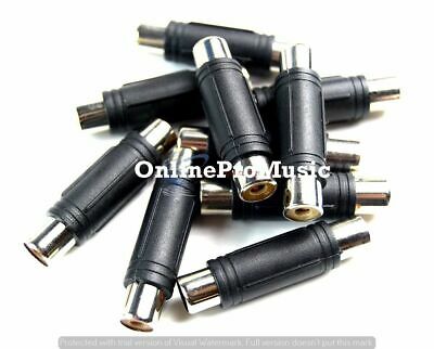 10 Pack Female to Female Gold RCA cable cord Coupler Joiner barrel Connectors
