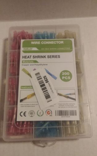200pcs Pink+Blue+Yellow Horloy Heat Shrink Wire Connectors