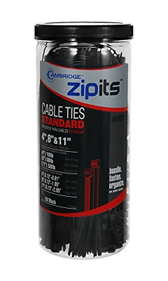 Cambridge ZipIts Multi-Purpose Cable Ties 650 Pcs Assortment -4