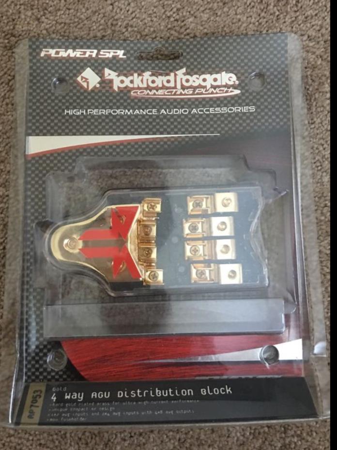 Rockford Fosgate 4 Way AGU Gold Distribution Block RP7053 1 in 4 Out