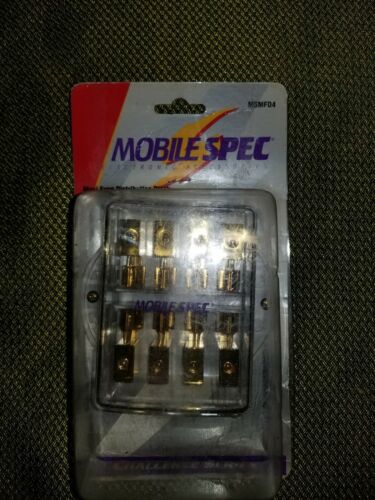 MOBILESPEC MSMFD4 Car 4-Way Maxi-Fuse Distribution Block 4GA IN & OUT 24k gold p