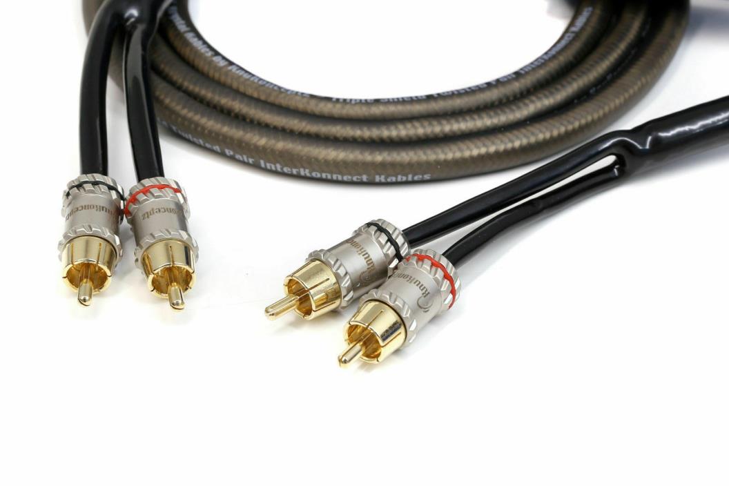 KnuKonceptz Krystal OFC Twisted Pair Triple Shielded 2 Channel RCA Cable 3ft 1M