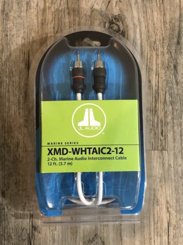 JL AUDIO XMD-WHTAIC2-12 Marine Boat 2 Channel Amp RCA Amplifier Cable 12ft. New
