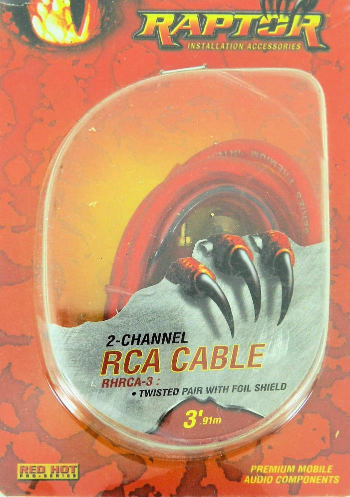 Raptor RHRCA-3 Red Hot Series 2 Channel 3 Foot RCA Cable