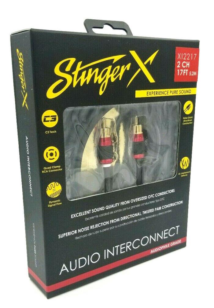 Stinger X2 Series Audiophile 17' 2 Channel RCA Interconnects Cable XI2217