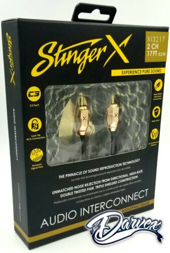 Stinger X3 Series Audiophile 17' 2 Channel RCA Interconnects Cable XI3217