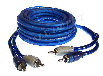 12' Feet Triple Shielded Twisted RCA Cables Amp Install Premium 2 Channel RCAs