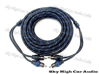 Sky High Car Audio 2 Channel 1.5 ft RCA Cables Triple Shield Nylon Coated 1.5'