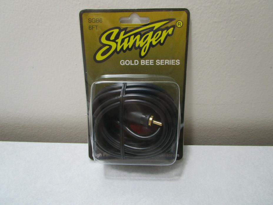 STINGER SGB6 VINTAGE GOLD RCA INTERCONNECT STEREO AUDIO CABLE 2 CHANNEL 6 FT