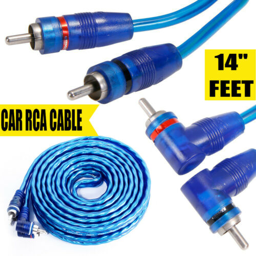 14Ft RCA Plug Car Stereo Audio Copper Cable System Amplifier Wire Cable