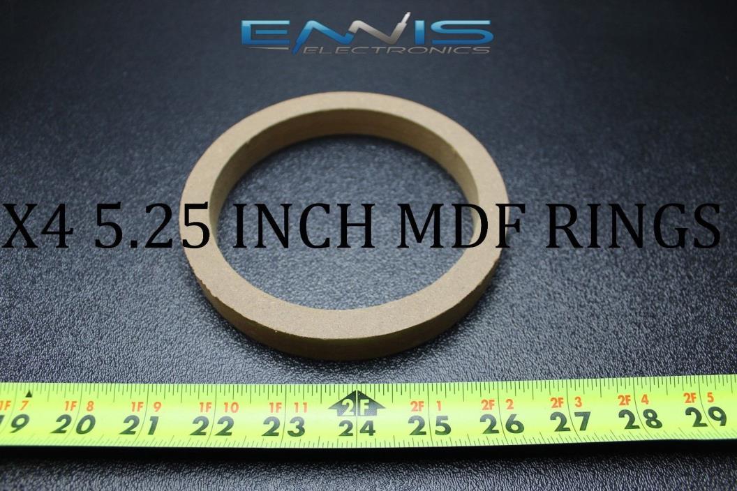 4 MDF SPEAKER RING SPACER 5.25 IN WOOD 3/4 THICK FIBERGLASS EE-RING-5.25RX4