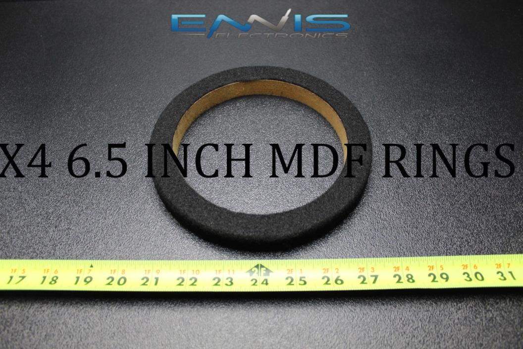 4 MDF SPEAKER RINGS SPACER 6.5 IN CARPET WOOD 3/4 FIBERGLASS RING-065CBK