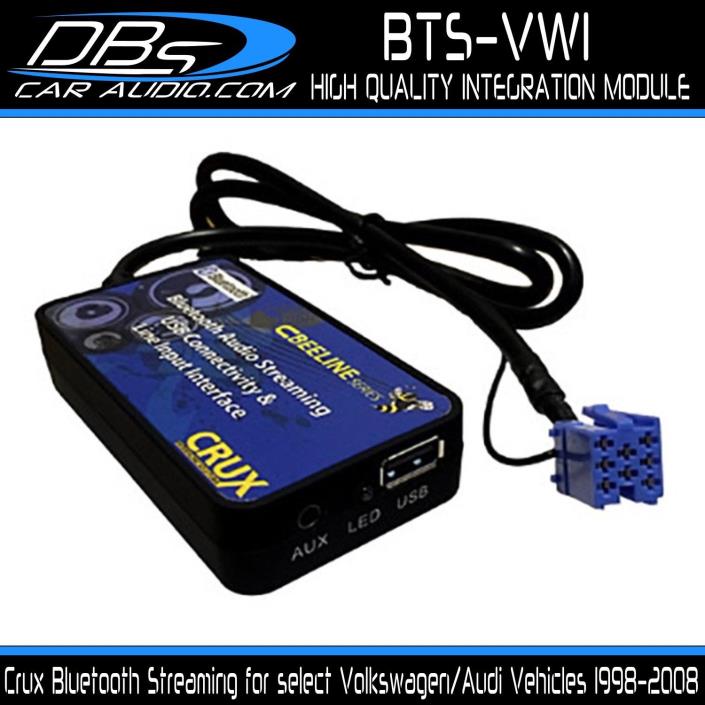 Crux BTS-VW1 Bluetooth Streaming AUX USB for Select 1999-2008 VW Audi Vehicles