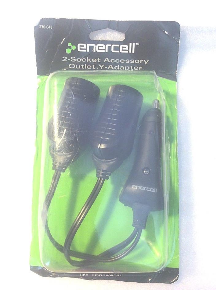 Enercell Car Vehicle 12V 2-Socket Outlet Y-Adapter Splitter 270-0043 NEW