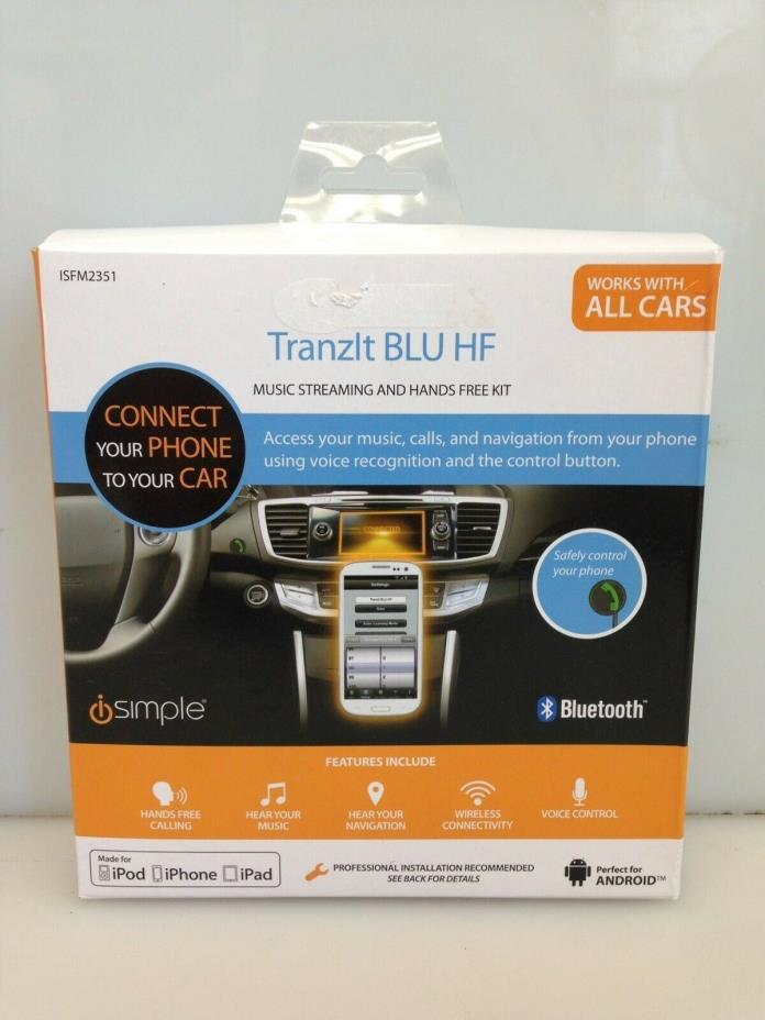 iSimple TranzIt BLU HF Music Streaming and Hands Free Bluetooth Car Kit