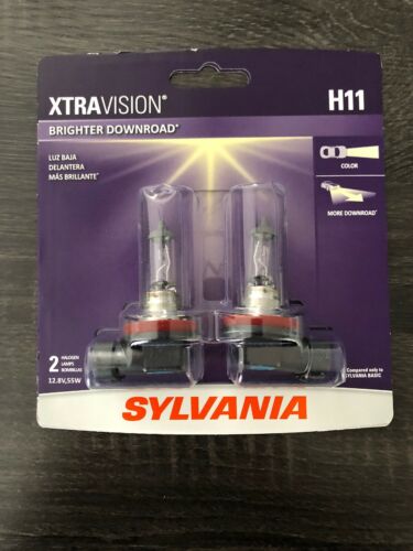 SYLVANIA H11 XtraVision Halogen Headlight Bulb, (Contains 2 Bulbs)