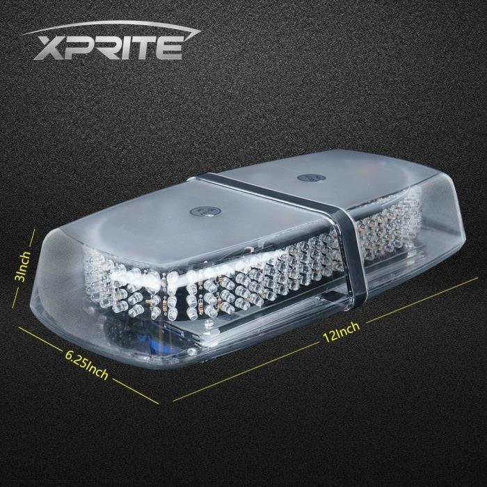 Xprite WHITE 240 LED Roof Top Mini Bar, Truck Car Vehicle Emergency light.magnet