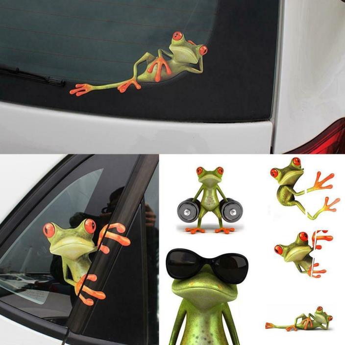 New 3D Frogs Funny Car Stickers Car Styling Vinyl Decal Sticker T8G4