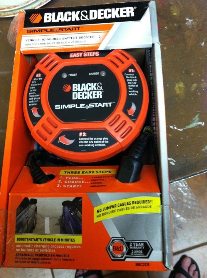BLACK AND DECKER SIMPLE START VEHICLE TO VEHICLE BATTERY BOOSTER-NEVER USED