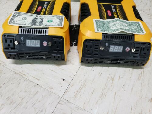 Powerdrive 2000 & 1500 Watt Inverter DC to AC USB & 3 Outlet LOT OF 2