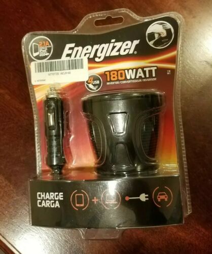 ENERGIZER Car Charger Inverter Adapter Power Bright Cup 4 USB Port Black DP new