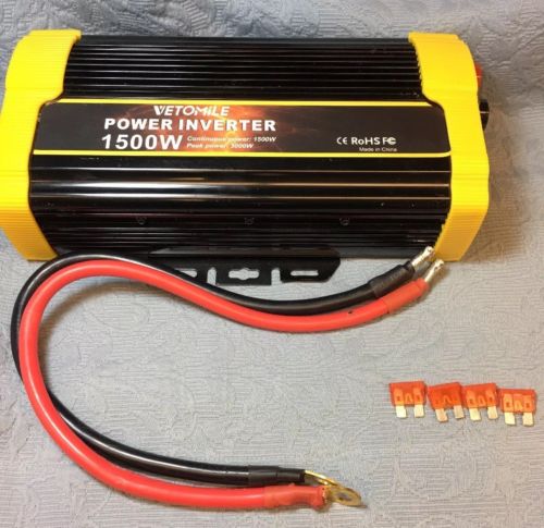 VETOMILE 1500W Power Inverter DC 12V to AC 110V Car Inverter with 2.1A Dual (i)